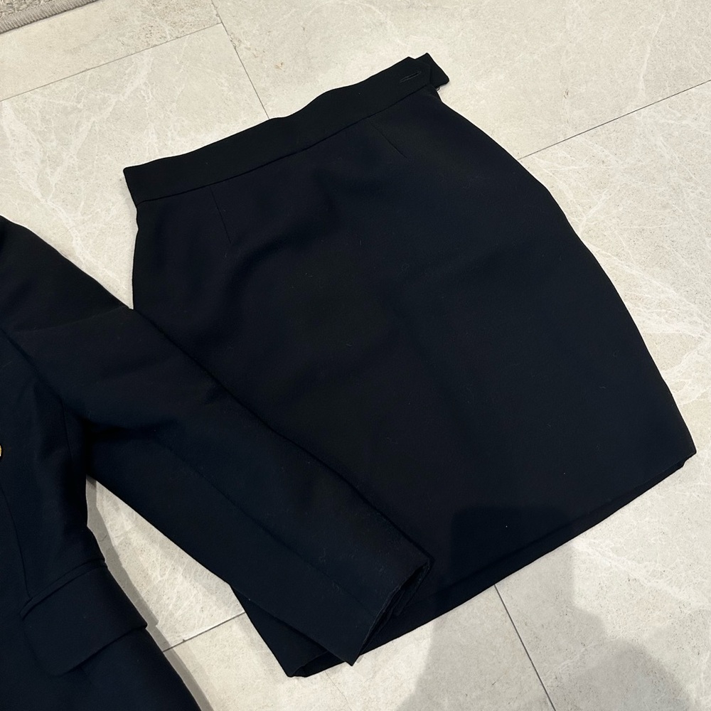 Moschino Black Blazer and Skirt Set with Gold Buttons - Picture 3 of 5
